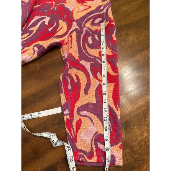 Zara Women’s Red Purple Swirl Print Knit Cropped Sweater Y2K Boho Size Large - Picture 8 of 8